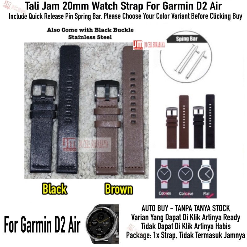 Tali Jam 20mm Watch Strap Garmin D2 Air - Modern Leather Quick Release