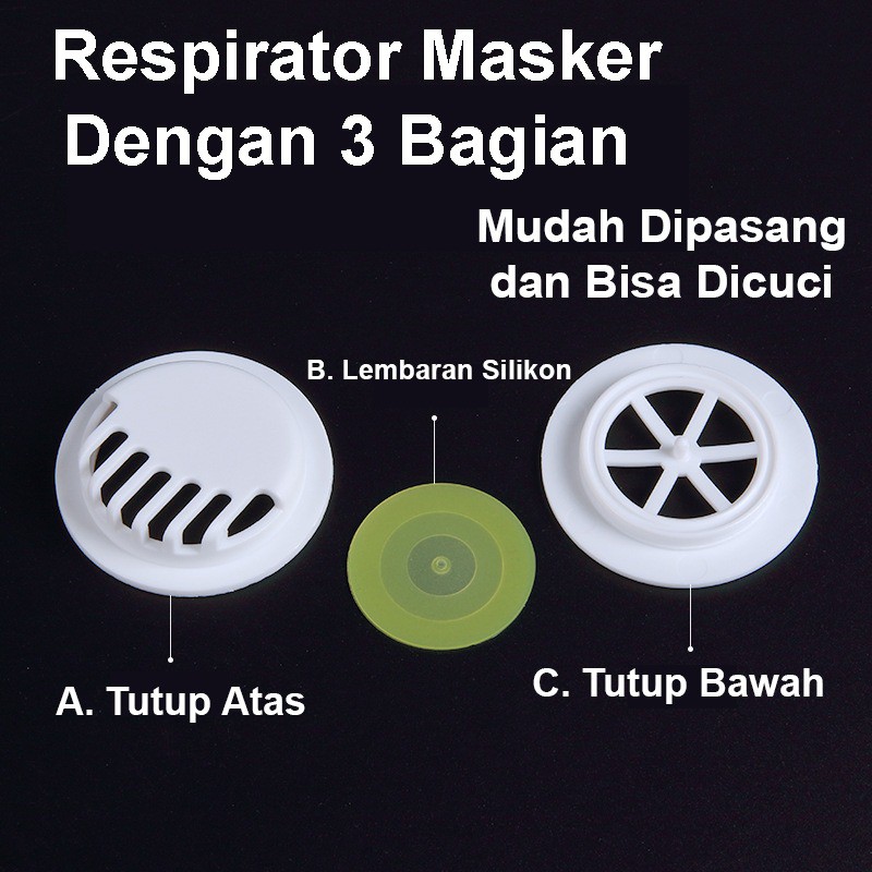 Filter Masker N95 KN95 Katup Masker Valve Respirator Filter Lubang Nafas Aksesoris Masker