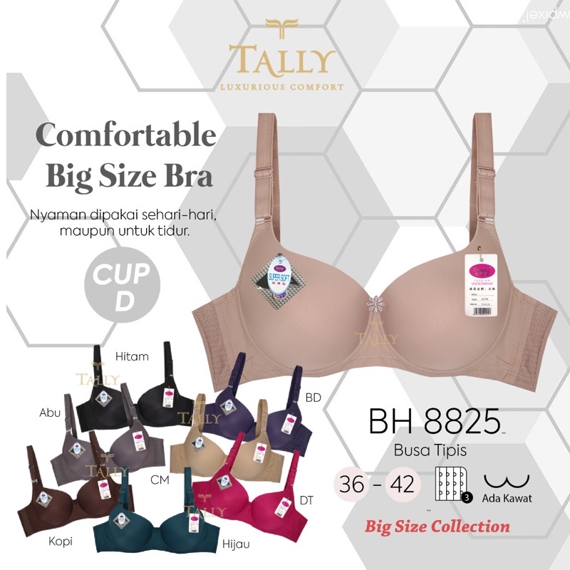 SCALEN BRA BH 8825 I CUP D | BIG SIZE BRA / BH JUMBO | BUSA TIPIS I ADA KAWAT I SIZE 36 - 42