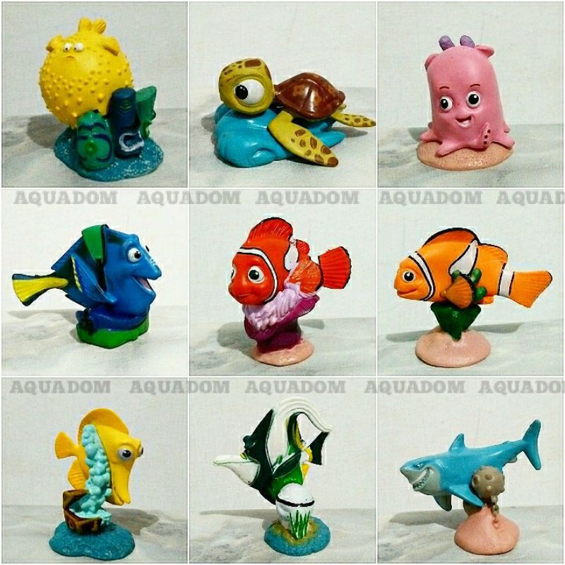 9 PCS/SET FINDING NEMO FIGURE ACTION HIASAN AQUARIUM AQUASCAPE DEKORASI RUANGAN IMPORT