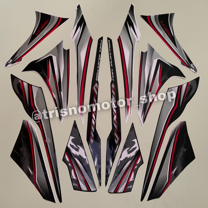 striping stiker polet motor Yamaha vixion Th.2011 old warna putih list body standar berkualitas term