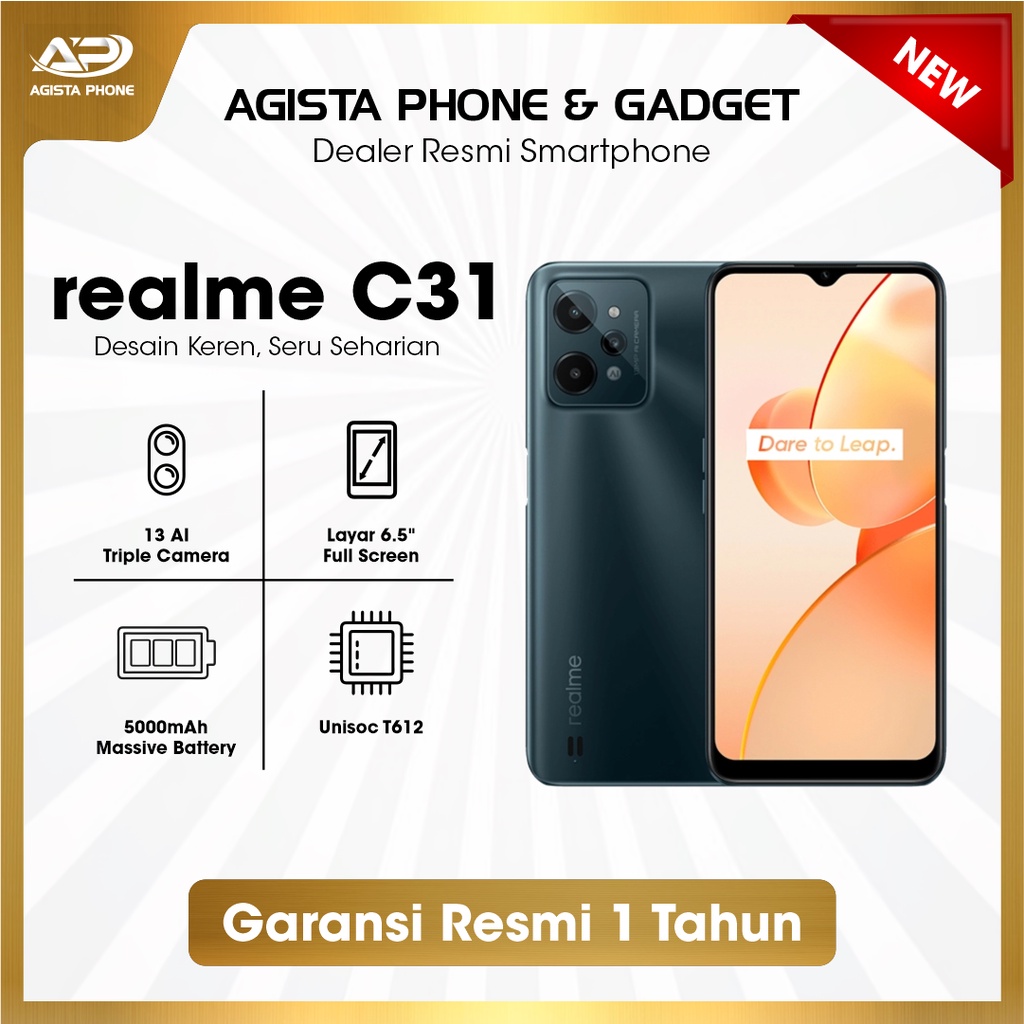 REALME C31 3/32 & 4/64 GARANS RESMI REALME