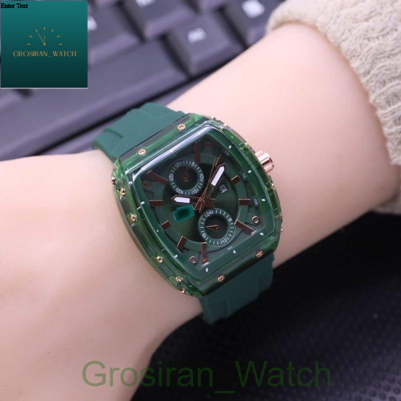 JAM TANGAN WANITA/PRIA MEWAH ELEGAN KEKININIAN TERBARU KW PREMIUM GRADE ORI TAHAN AIR STRAP RUBBER L-56 [G_W]