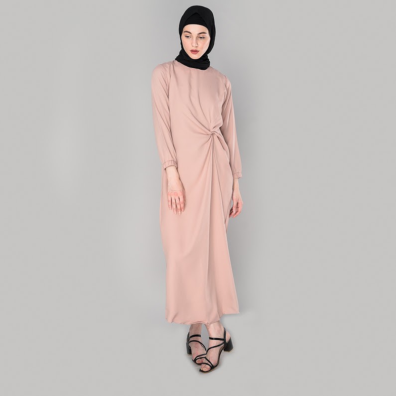 Aleeya Brand Gamis Daisha Twisted Knot Dusty Pink