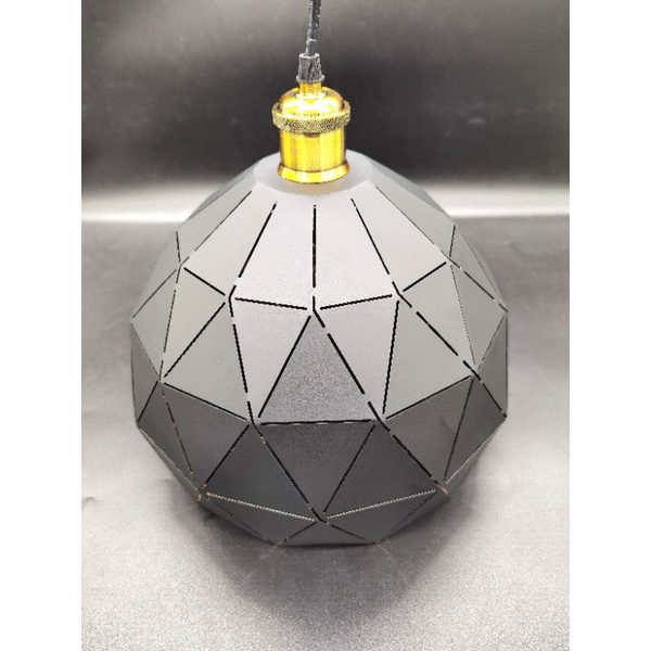 Lampu Hias Pendant Light, Model Sapphire Diamond ( outside black, inner gold)