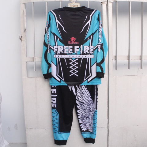 setelan baju anak gamer evos free fire lenan panjang celana panjang