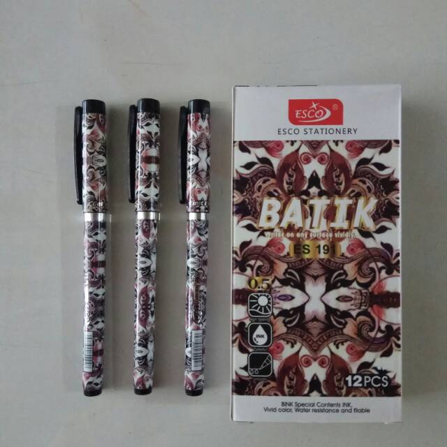 

Pulpen batik esco es 191 per kotak isi 12 pc