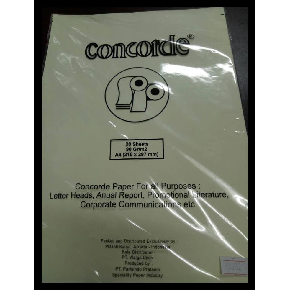 

DISKON! Kertas Concorde A4 90 gram berserat berkualitas