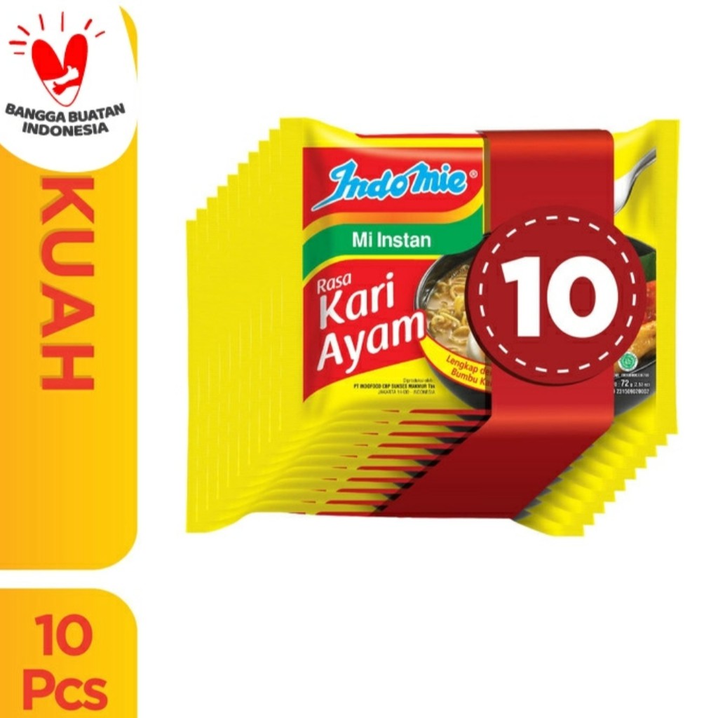 

Indomie Kuah Kari Ayam Isi 10 Pcs