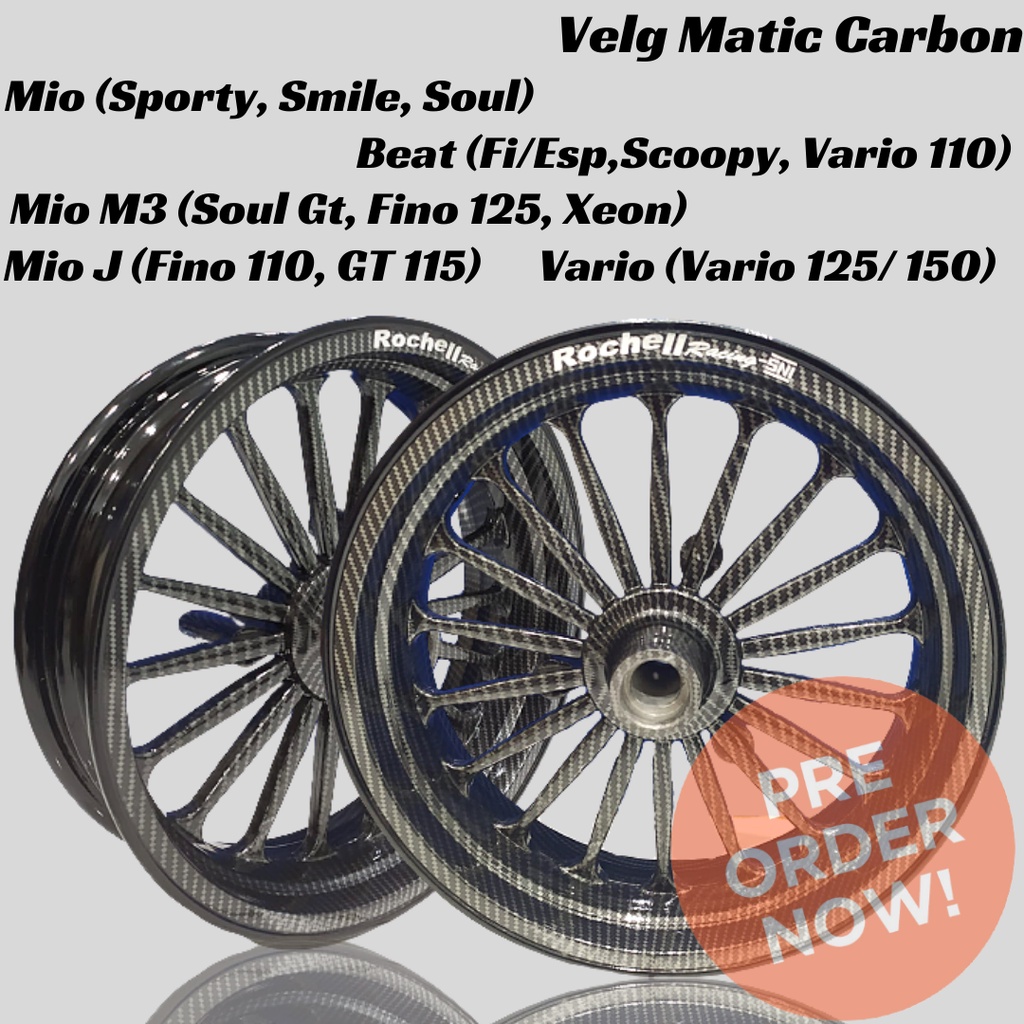 Velg Rochell Dyt Series Copy Daytona Mio J M3 Beat Vario 125 Carbon