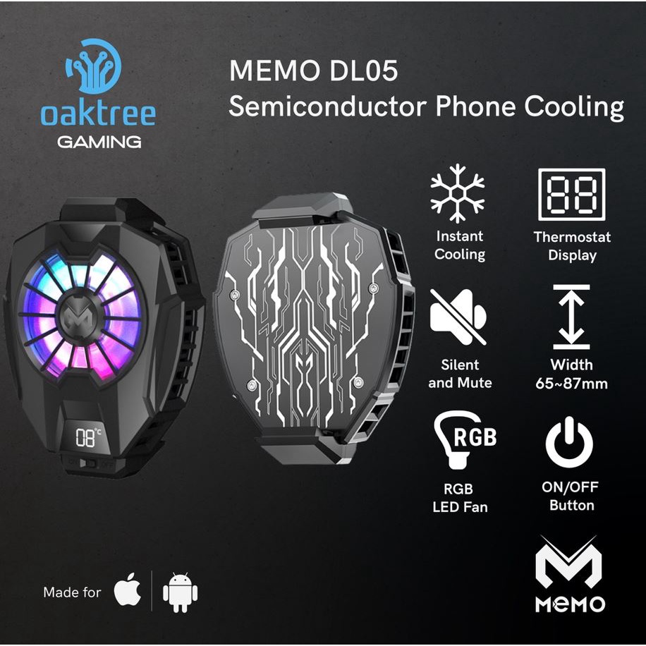 Memo DL05 Fancooler Radiator Pendingin HP Coolingfan Gaming / Cooler Hp Funcooler DL-05 RGB LIGHT