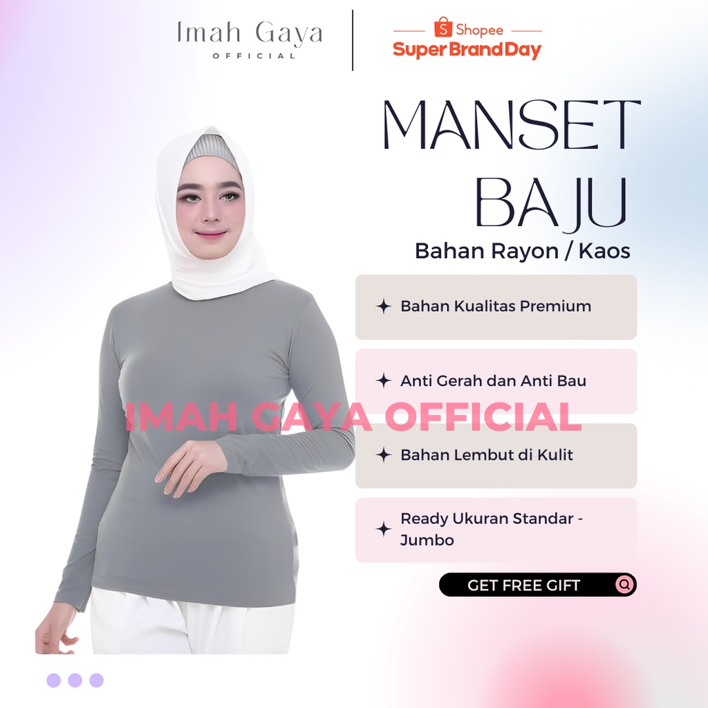 MANSET KAOS RAYON LEMBUT Standar &amp; Jumbo BB 40-90 KG Polos Manset Inner