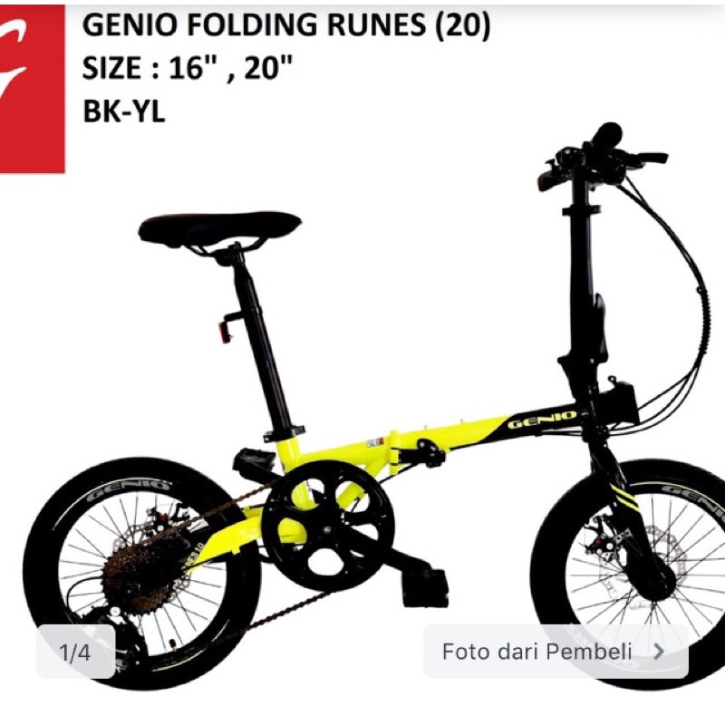 sepeda lipat 16 Runes Genio