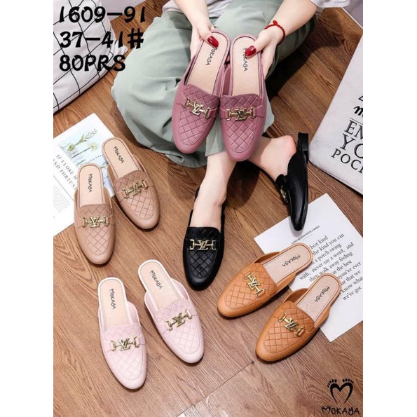 Sandal sepatu slop Karet wanita original merek breslin/ slip on bahan karet anti licin ukuran 37-41.
