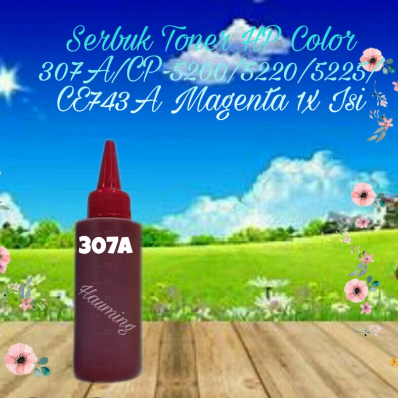 Serbuk Toner HP 307A CP5200 CP5220 CP5225 CP5225DN CP5225N CP5225XH CP-5225 CE743A Magenta 1x Isi