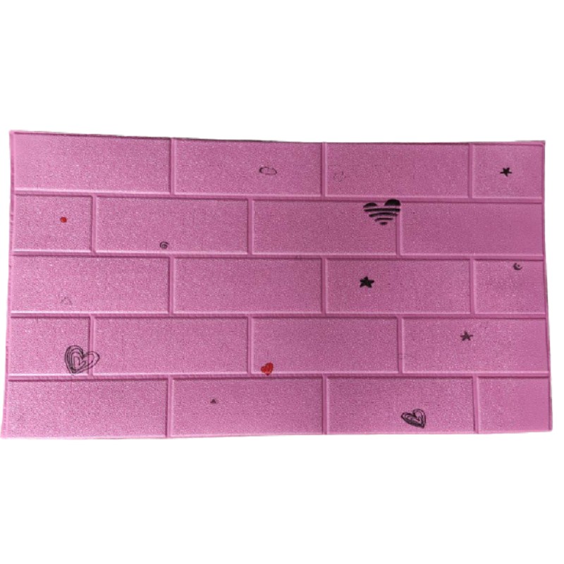 [1KG=24PCS] MGM Wallpaper Dinding Foam 3D Sticker Dinding Bata / Headboard 514 515 517 518-BATA LOVE PINK