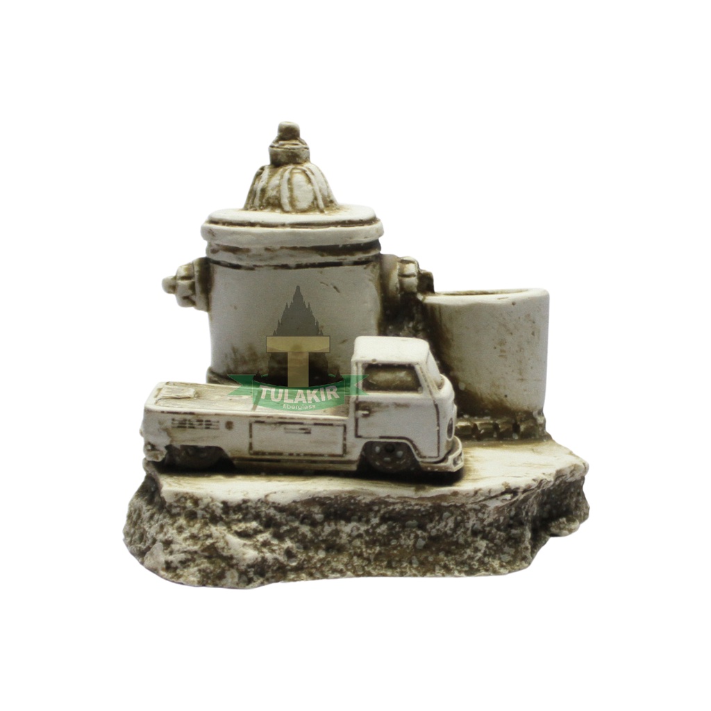 Miniatur VW Kombi Pick-up Hydran Tulakir Fiberglass / Hiasan Aquarium Bonsai
