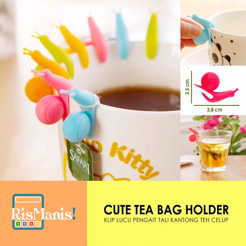 CUTE TEA BAG HOLDER Klip Lucu Penjepit Pengikat Pengait Tali Tag Kantong Teh Celup Gelas Cangkir Mug