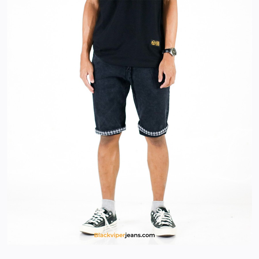 BLACK VIPER SHORT PANTS BLACK JEANS