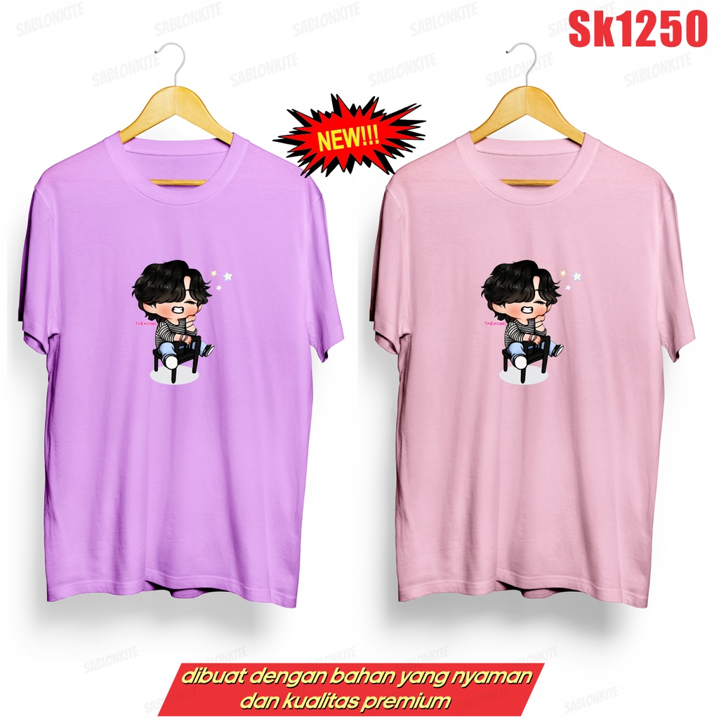 MURAH!!! KAOS KPOP TAEHYUNG V CARTOON SK1250 UNISEX ADA KAOS ANAK