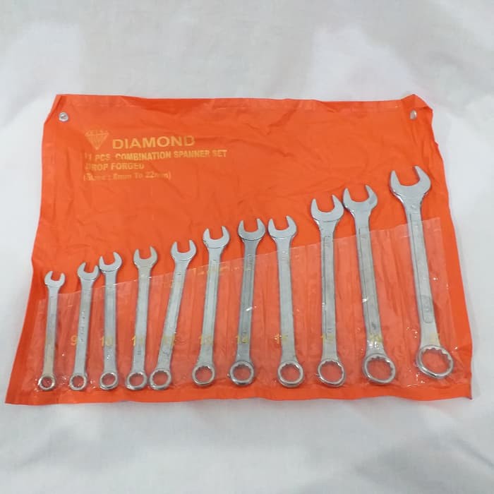 Kunci Ring Pas Set 11 pcs 8 - 22 mm Combination Spanner Set DIAMOND