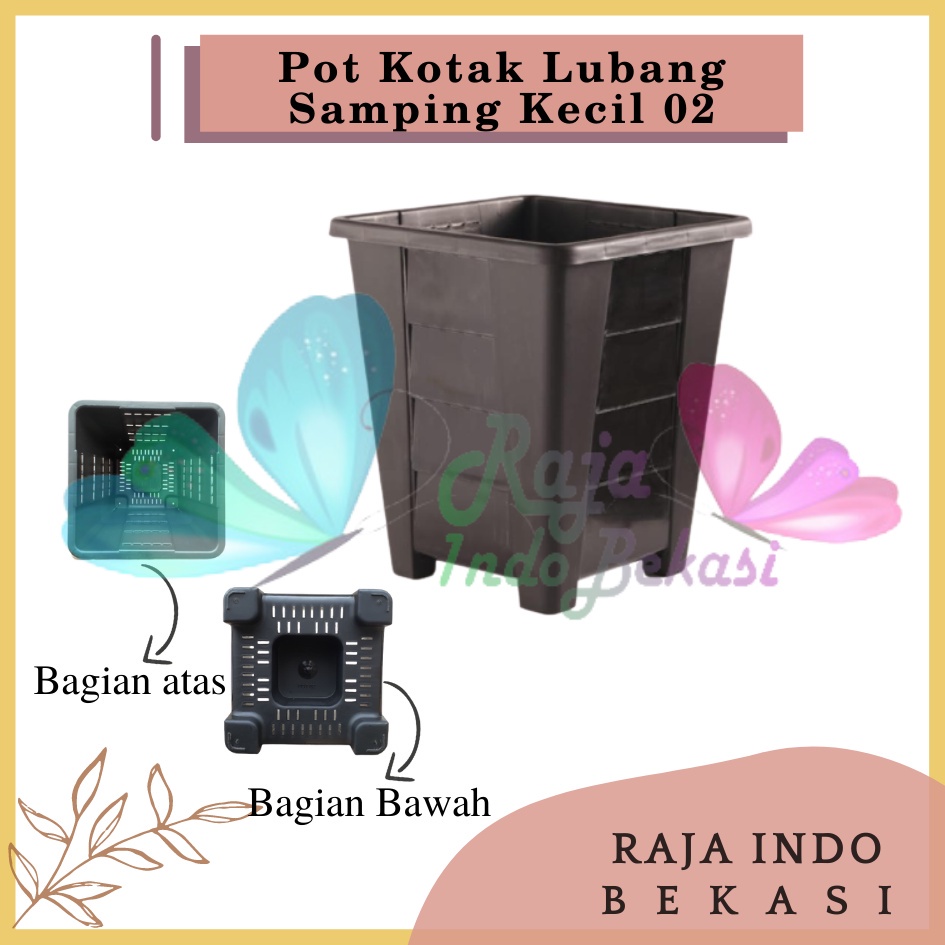 Sekarganes  Pot Kotak Tinggi Lubang Samping Kecil 02 Hitam Pot Aglonema Kaktus Besar Tinggi Murah 15 17 25 30 Pot Kotak Persegi Panjang Besar Tinggi - Pot Sinovac 01 02 03