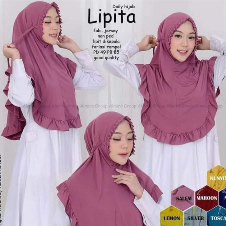 GR- jilbab instan JUMBO KCB LIPIT REMPEL aurora