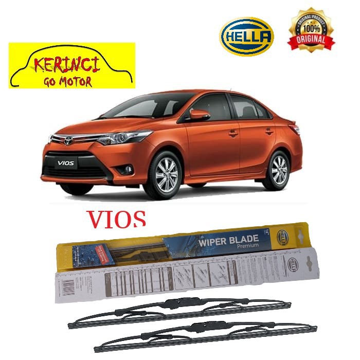 WIPER TOYOTA VIOS HELLA PREMIUM 24&quot; &amp; 14&quot; SEPASANG WIPER TOYOTA VIOS