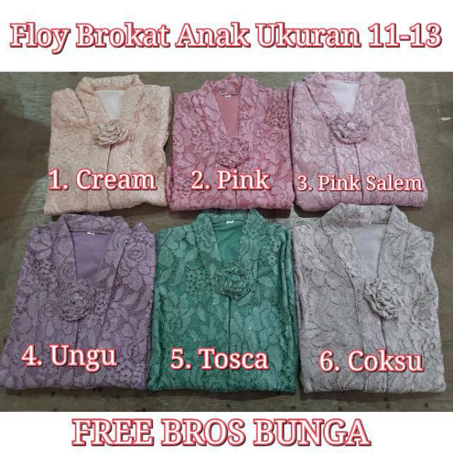 Setelan Kebaya Floy Brokat Anak full furing adem rok pinggang karet REALPIC KeroncongBusana (103)