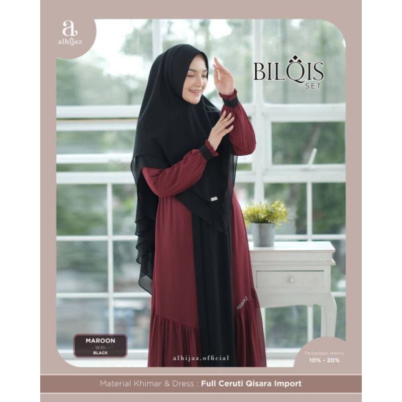 BILQIS SET BY ALHIJAZ (GAMIS+KHIMAR) (L-XL)