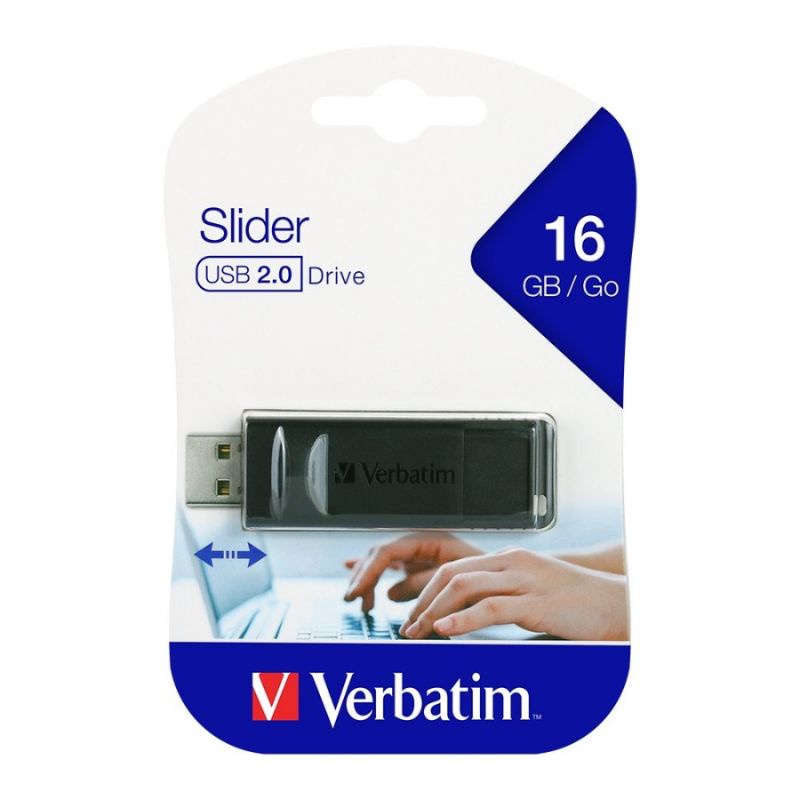 Verbatim Flashdisk 16GB Slider USB 2.0