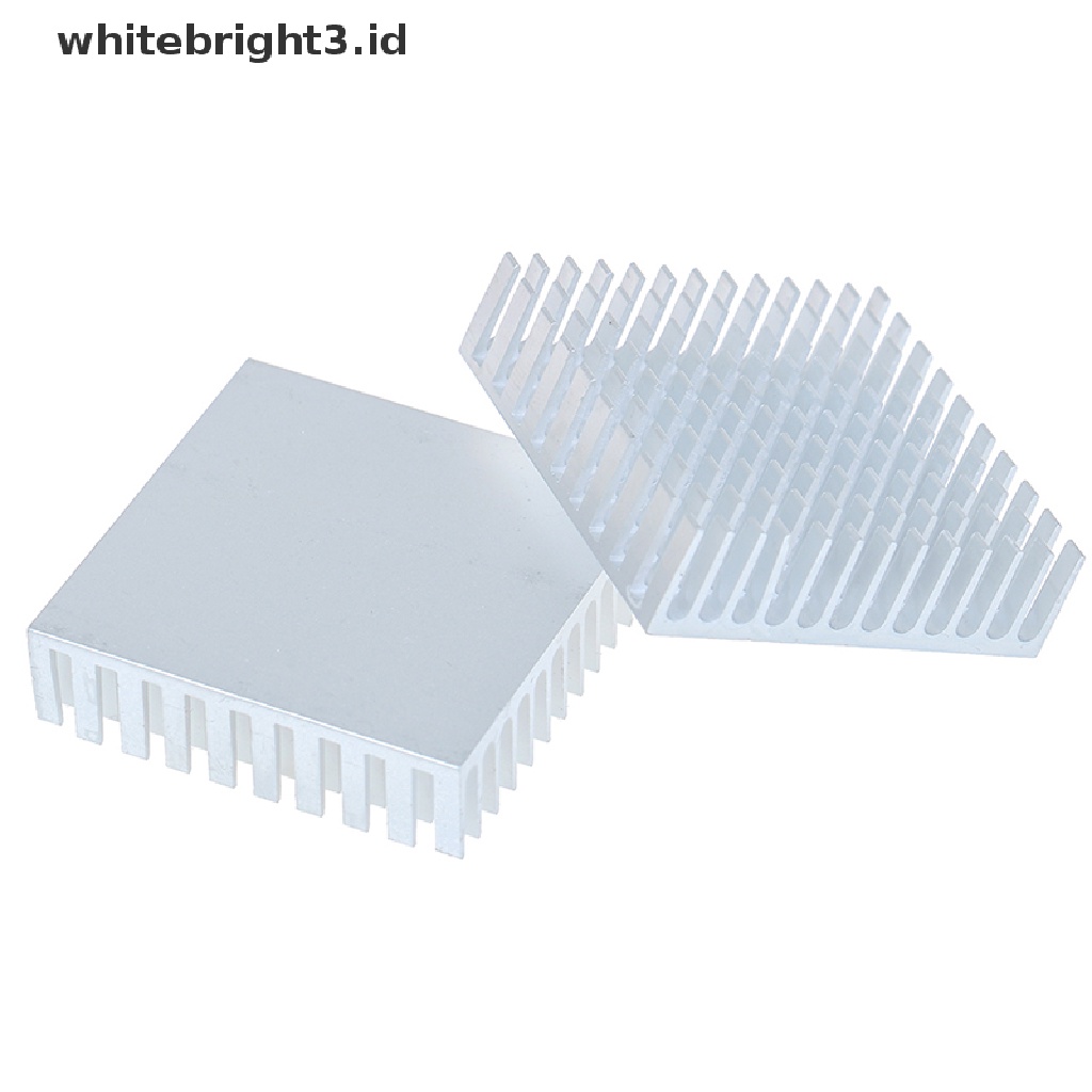 (whitebright3.id) 2pcs Radiator heatsink cpu 40x40 X 11mm Bahan aluminum Warna silver