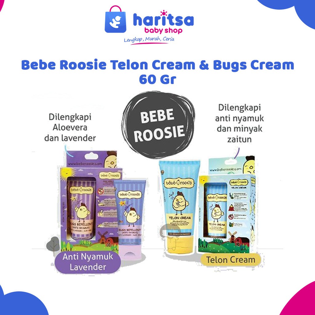 Bebe Roosie Telon Cream 60gr / BEBE ROSSIE Bugs Cream 60gr / Anti Nyamuk