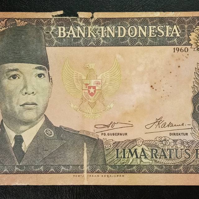 Uang kuno Indonesia seri Sukarno 500 rupiah 1960