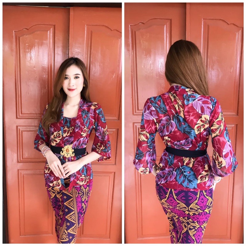 kebaya jadi sifon print bunga