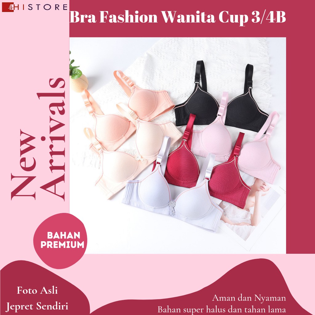 [HI] Bra BH FASHION Wanita CUP 3/4B Bra wanita Premium BH Busa Tipis Tanpa Kawat Sangat Nyaman 621