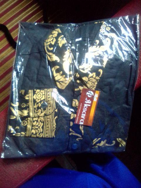 Kemeja Batik Pria Modern Murah Lengan Panjang Katun Oil Mix Prada Halus, Atasan Batik Kerja Pria Tre