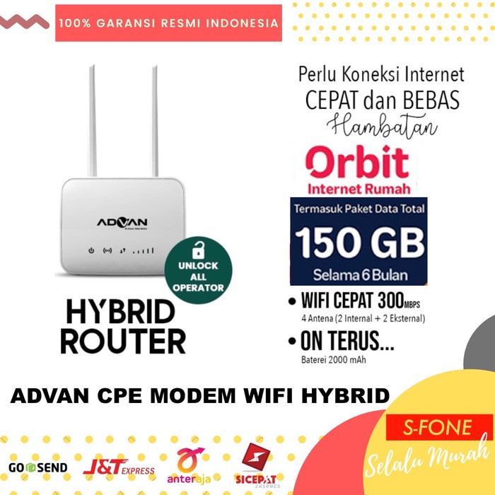 ADVAN CPE START 4G Modem Wifi Router FREE TELKOMSEL ORBIT 50GB