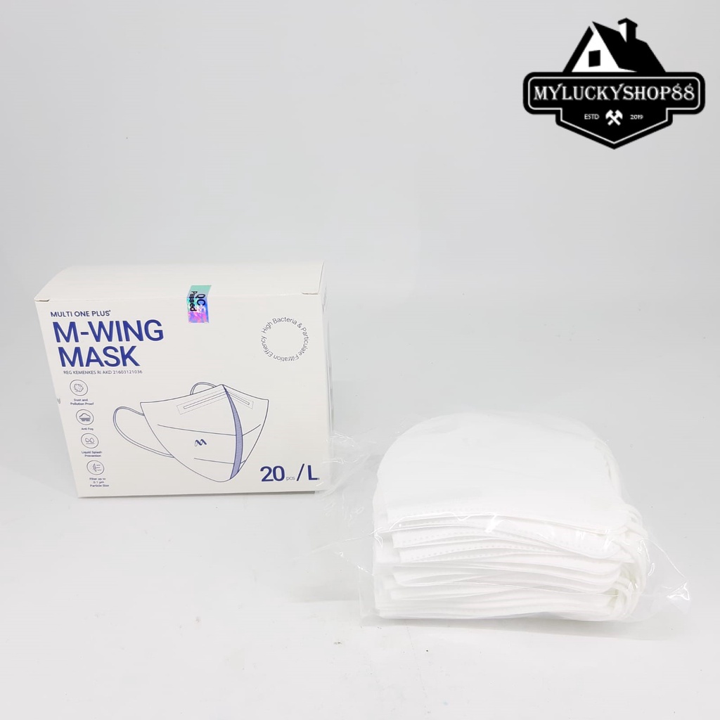 Multi One Plus Masker KN95 4ply Premium Mask M-Wing 4 ply isi 20pcs 20