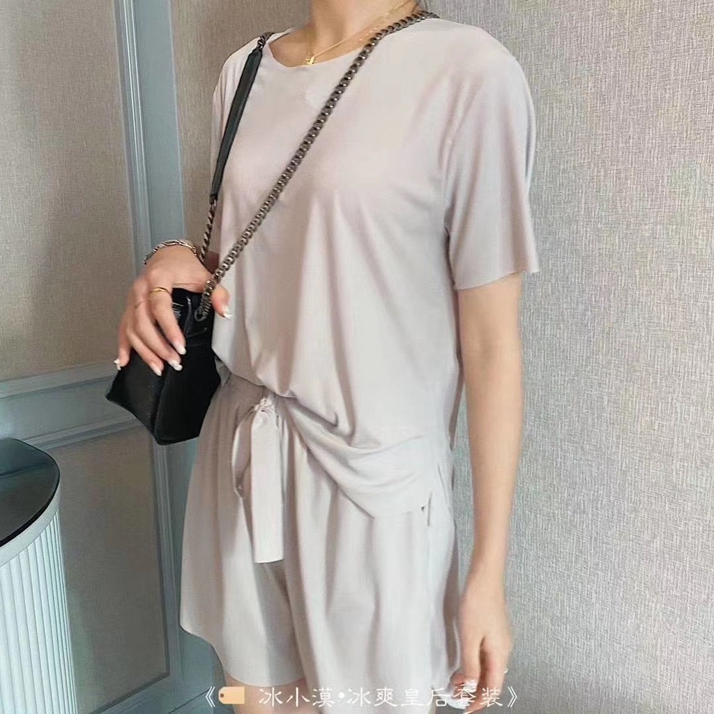 BAJU TIDUR WANITA PIYAMA WANITA PIYAMA PENDEK BAJU TIDUR PENDEK WANITA CELANA PENDEK WANITA PAKAIAN TIDUR PIYAMA BAJU TIDUR LENGAN PENDEK PIYAMA LENGAN PENDEK BAJU TIDUR WANITA POLOS PIYAMA CELANA PENDEK THARA SHORT SET-Cream