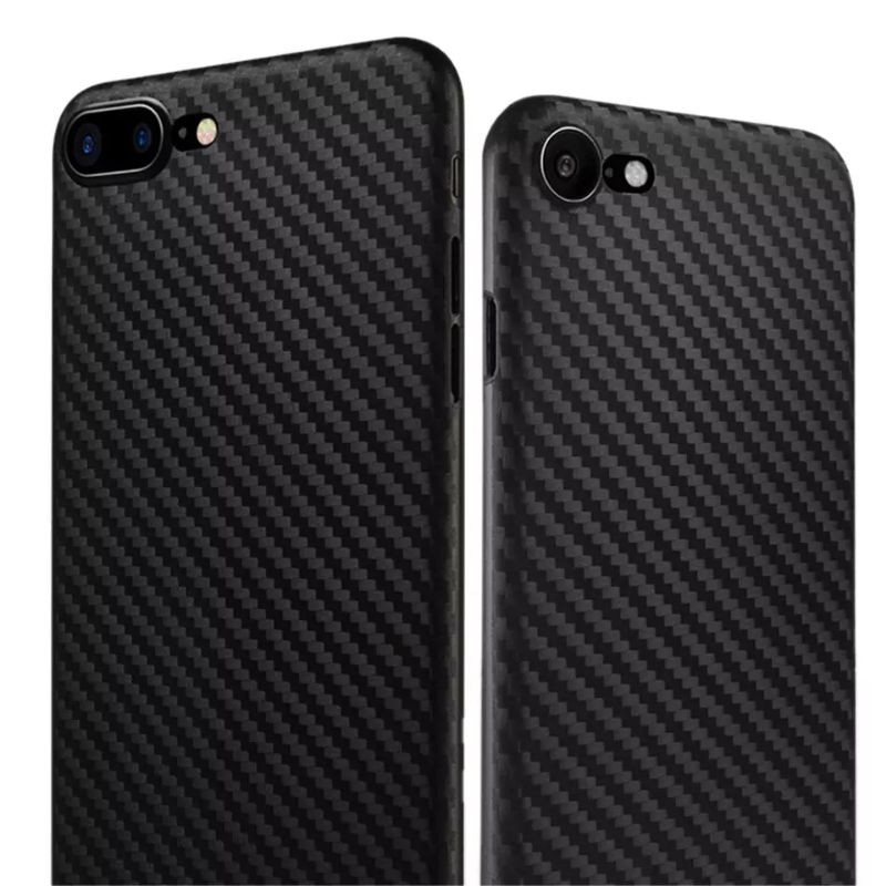 Garskin Carbon 3D iPhone IP 6 7 8 Plus - Skin Karbon Stiker Anti Gores Belakang Serat Fiber Premium