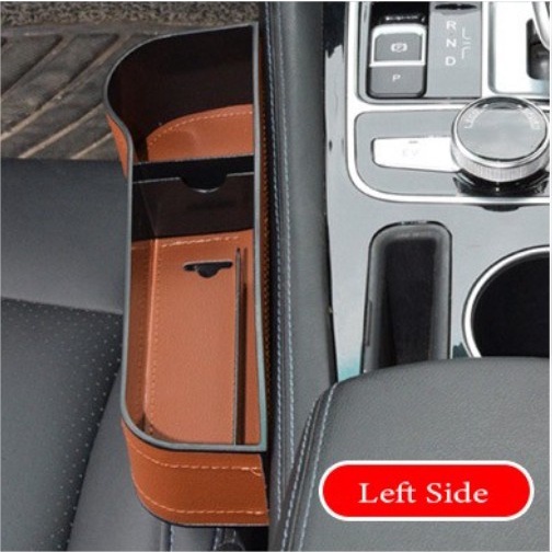 Car Seat Organizer Leather Storage Box Tempat Penyimpanan Hp Botol Mobil di Kursi Depan