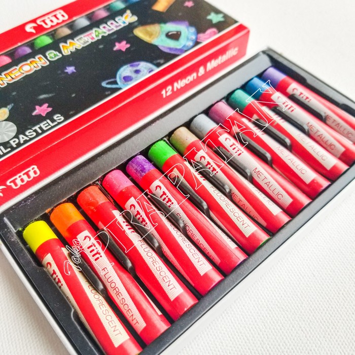 

PASTEL-DRY-OIL- TITI NEON & METALLIC OIL PASTEL 12 WARNA -OIL-DRY-PASTEL.