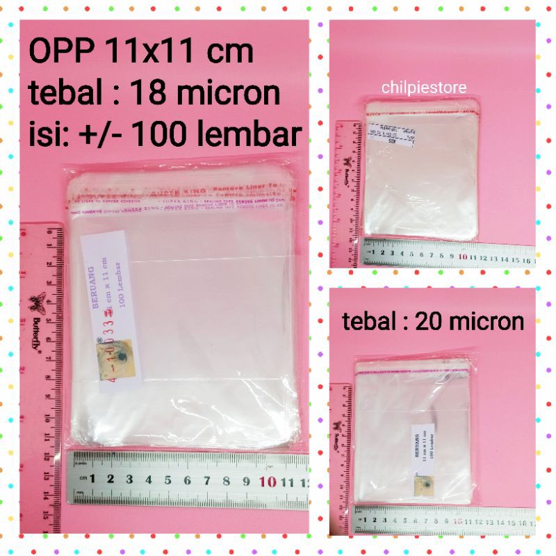  isi 100 OPP 11x11 Tebal 18 Micron Plastik OPP 11x11 Cm Plastik 