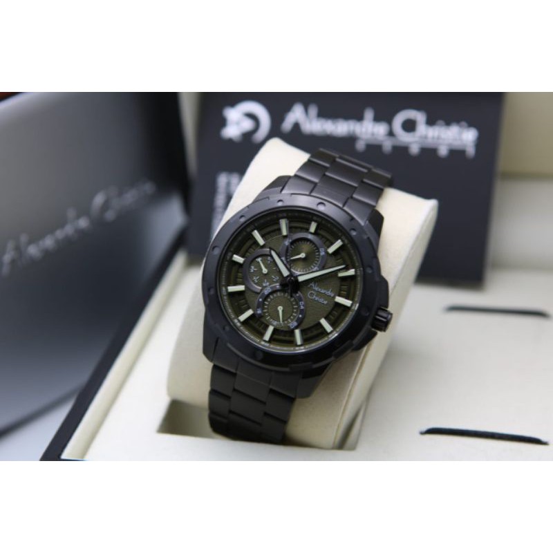 JAM TANGAN PRIA ALEXANDRE CHRISTIE AC6538 / AC 6538 BLACK GREEN ORIGINAL GARANSI RESMI 1 TAHUN