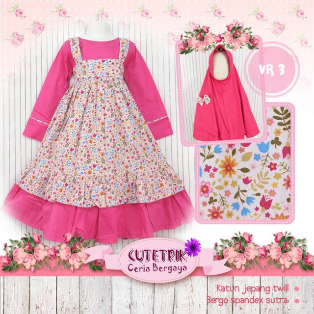 Gamis Anak Cutetrik Model Ruffle Katun Jepang