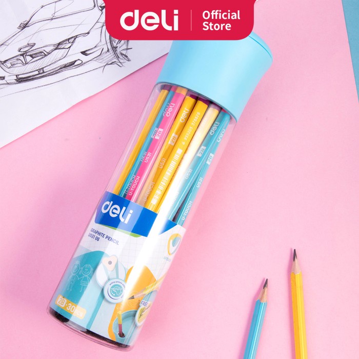 

Terlaris Deli EU53100 Graphite Pencil 2B / Pensil 2B isi 12 Pcs - 30 pcs