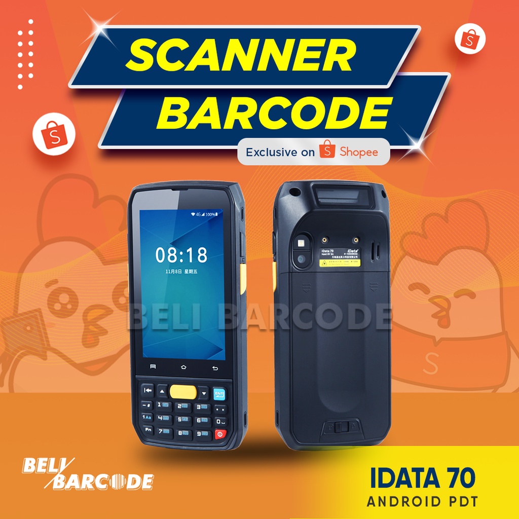 Mobile Barcode Scanner iData 70 1D 2D Tahan Banting RuggedIP65