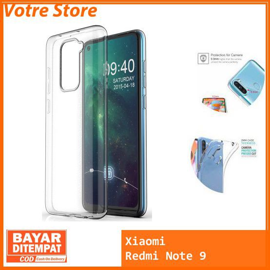 C/C- CASING Clear Case Tebal 2MM Transparant Xiaomi Redmi Note 9 TPU Premium Softcase