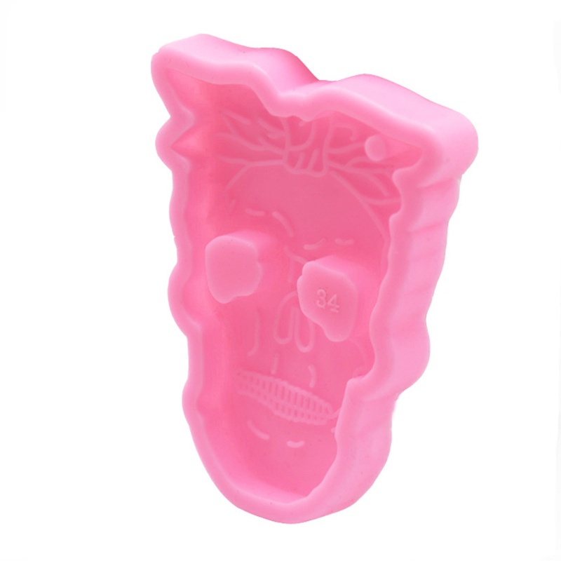 SIY  Skull Men Women Style Keychain Epoxy Resin Mold Key Chain Earrings Pendants Silicone Mould DIY Crafts Jewelry Decorations Casting Tools